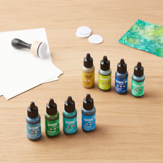 6 Packs: 8 ct. (48 total) Tim Holtz® Greens & Blue Alcohol Ink Set